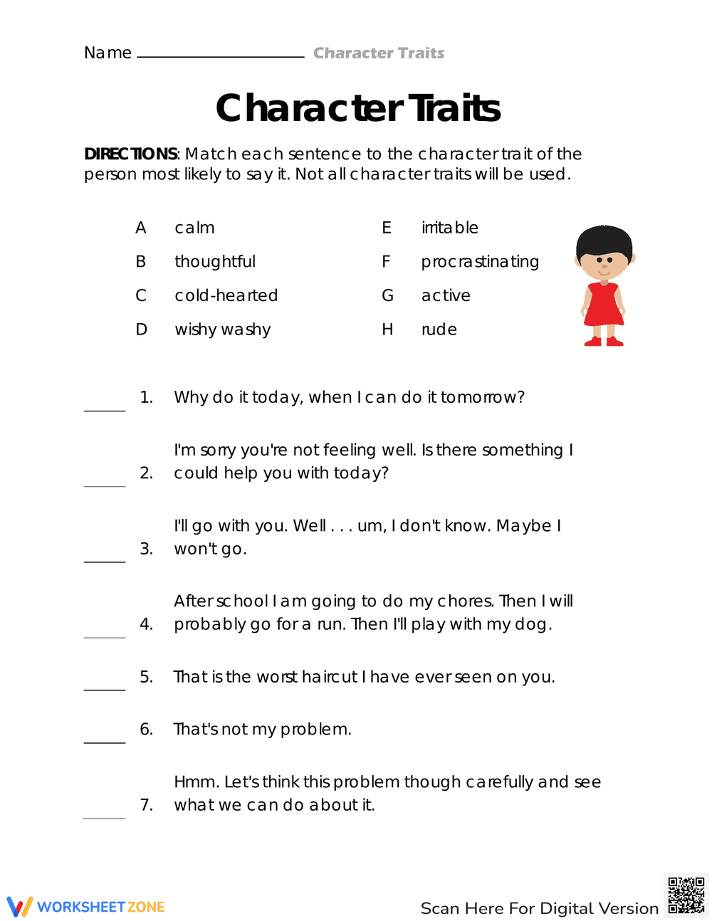 Dialogue Match-Up Activity - Page 1