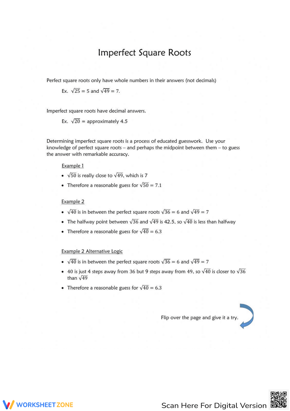 Estimating Imperfect Square Roots - Page 1