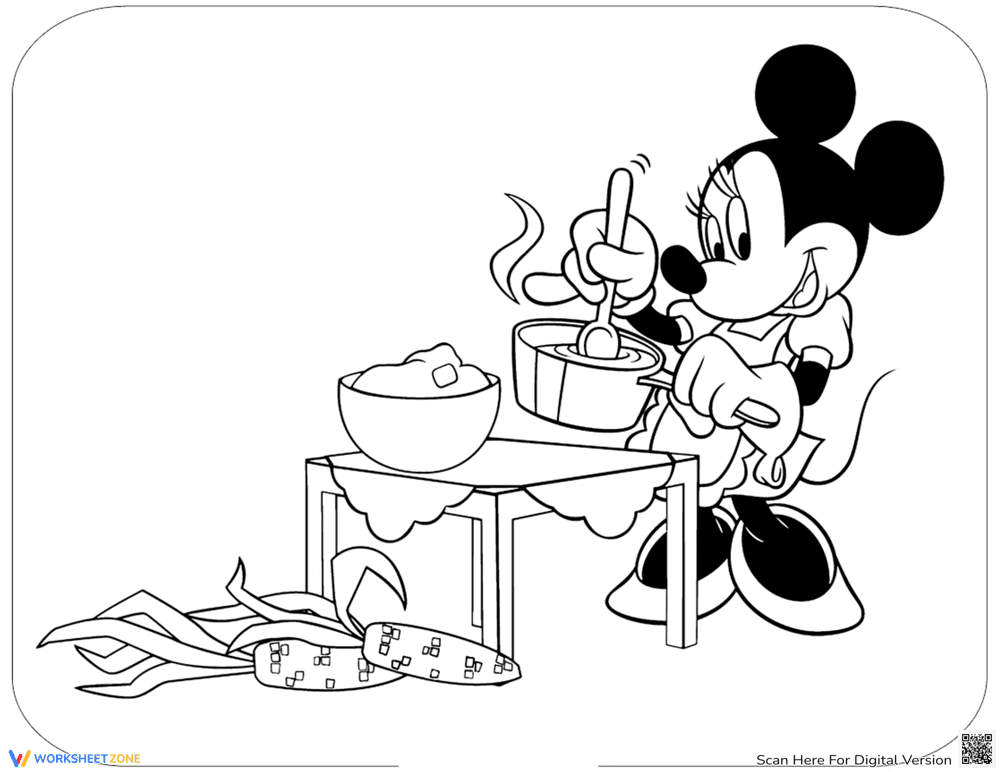 Minnie Mouse Preparing Thanksgiving Dinner - Page 1
