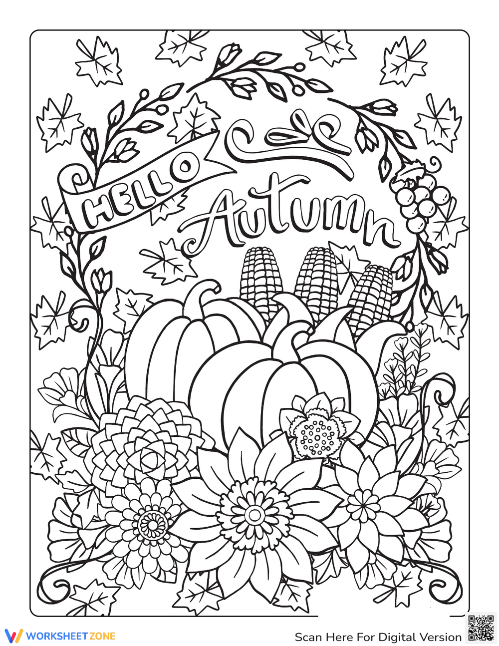 Hello Autumn Harvest Worksheet - Page 1