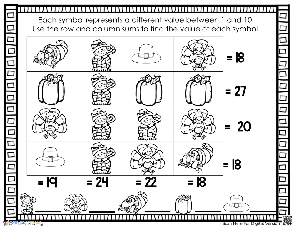 Thanksgiving Math Challenges - Page 1