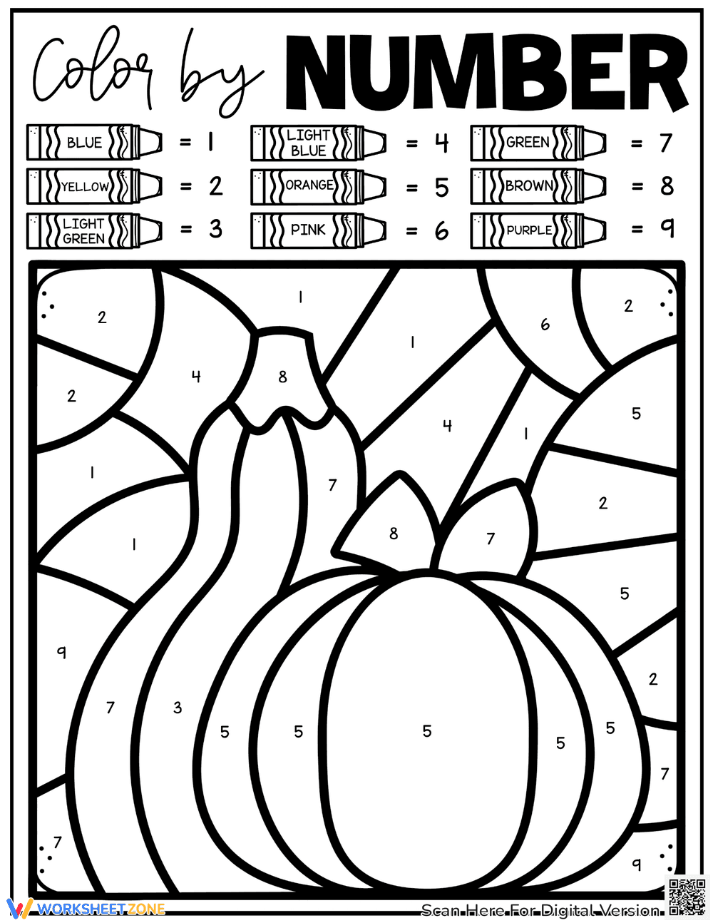 Holiday Thanksgiving Color by Number Fun - Page 1
