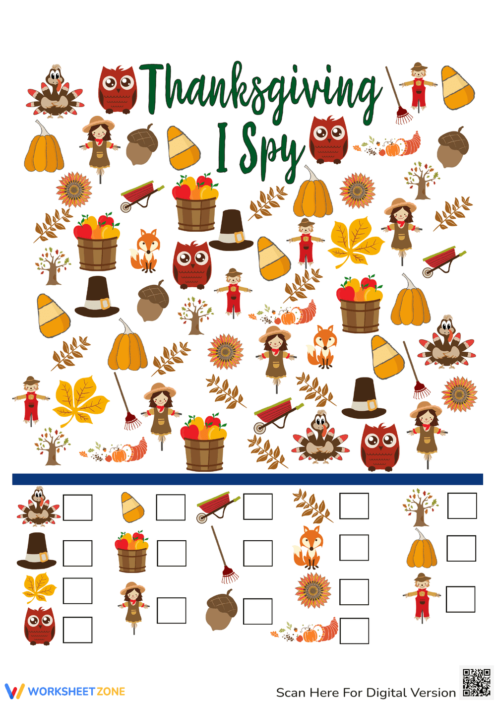 Printable Thanksgiving I Spy Fun - Page 1