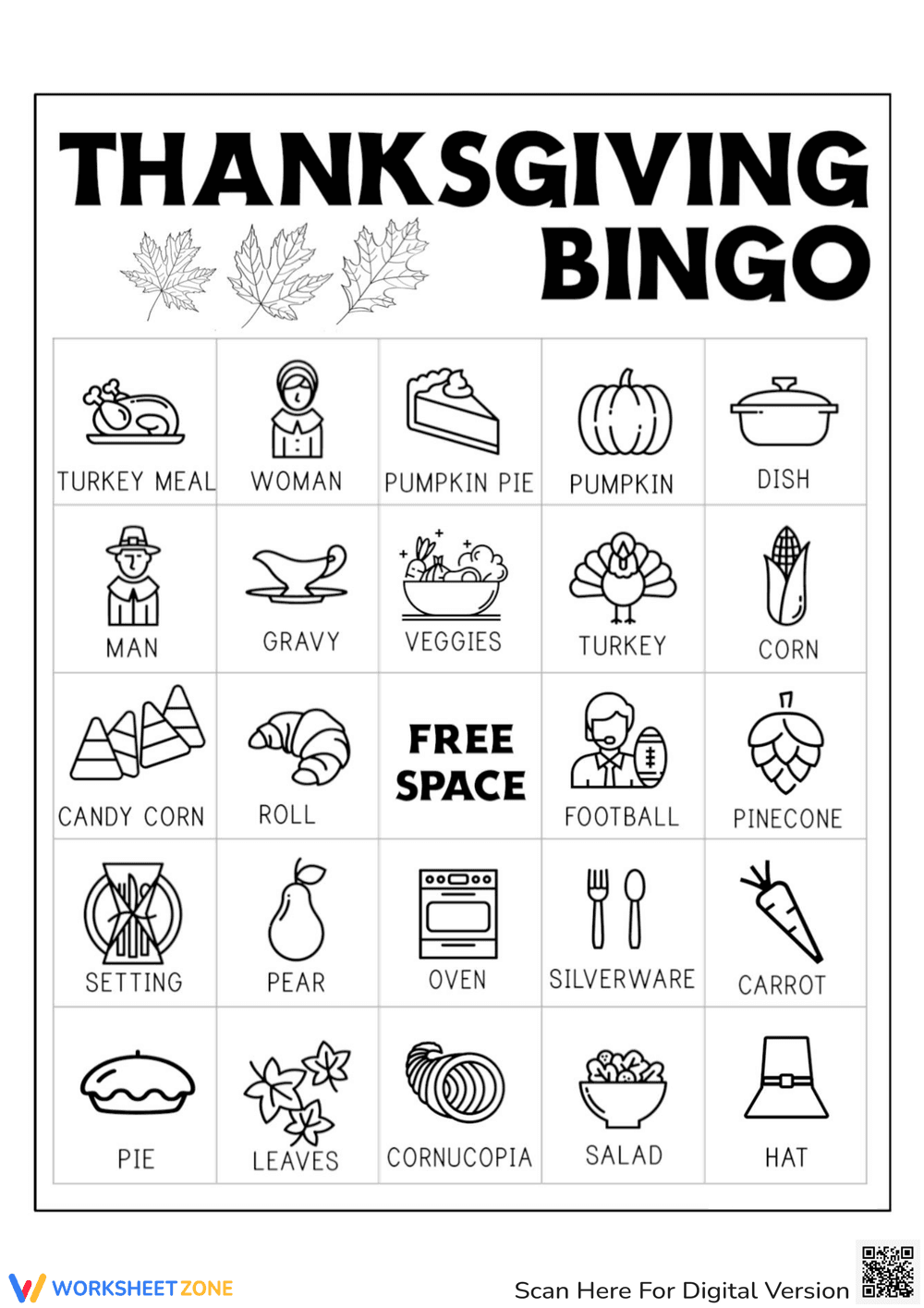 Holiday Thanksgiving Bingo Game Fun - Page 1