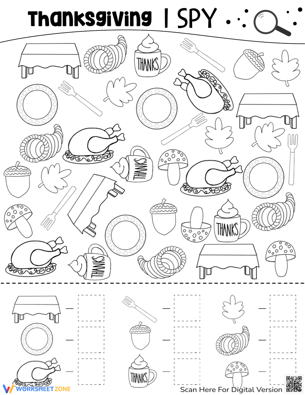 Engage and Learn with Thanksgiving I Spy Game - Page 1