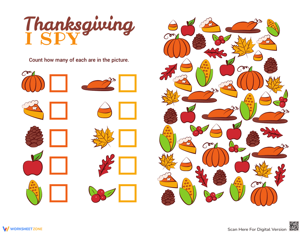 I Spy Thanksgiving Game: A Fun Printable Activity - Page 1