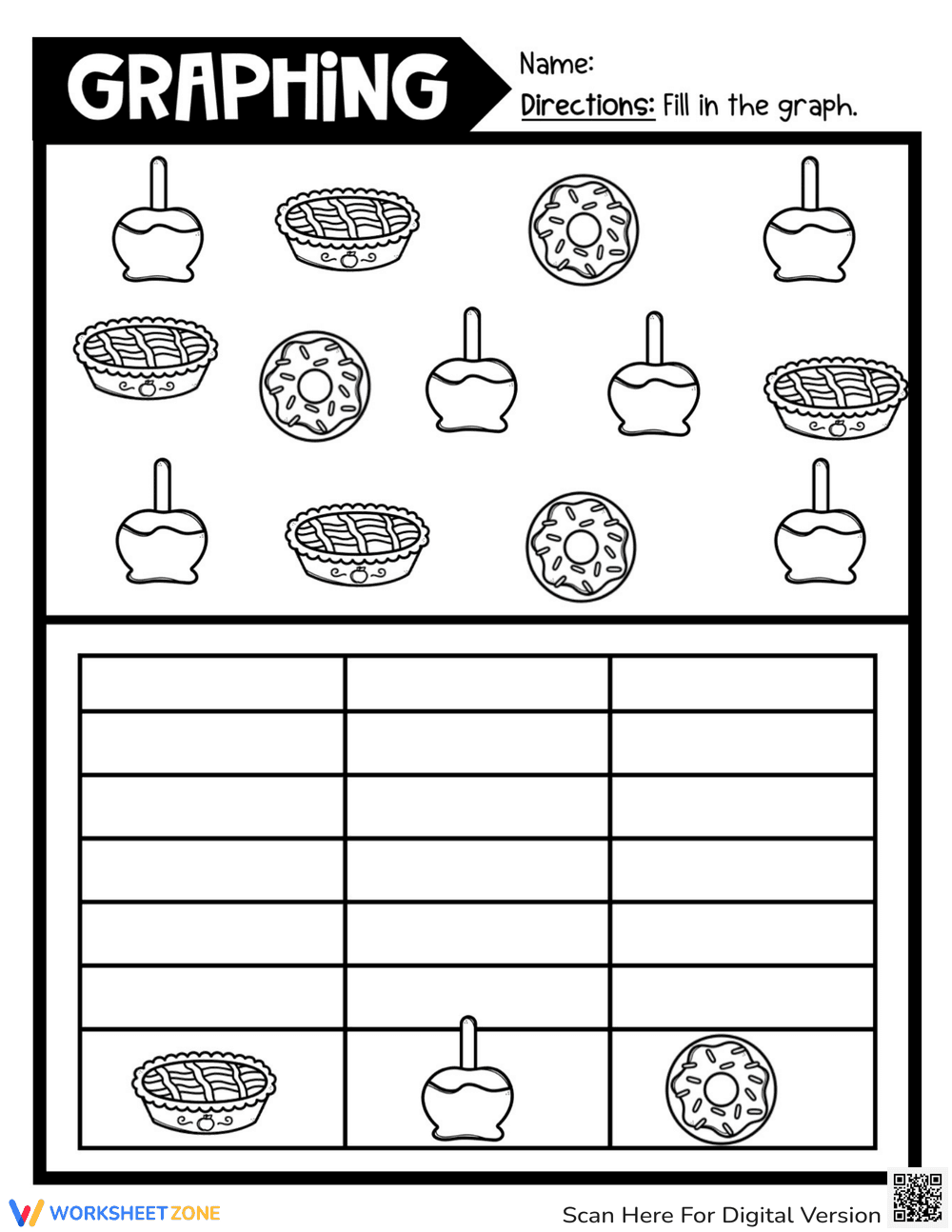 Thanksgiving Graphing Activity: Fun Math Worksheet - Page 1