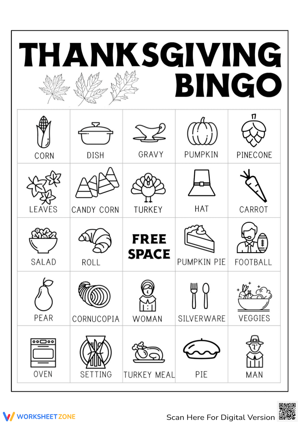 Enjoy Thanksgiving Bingo with this Printable Card - Page 1