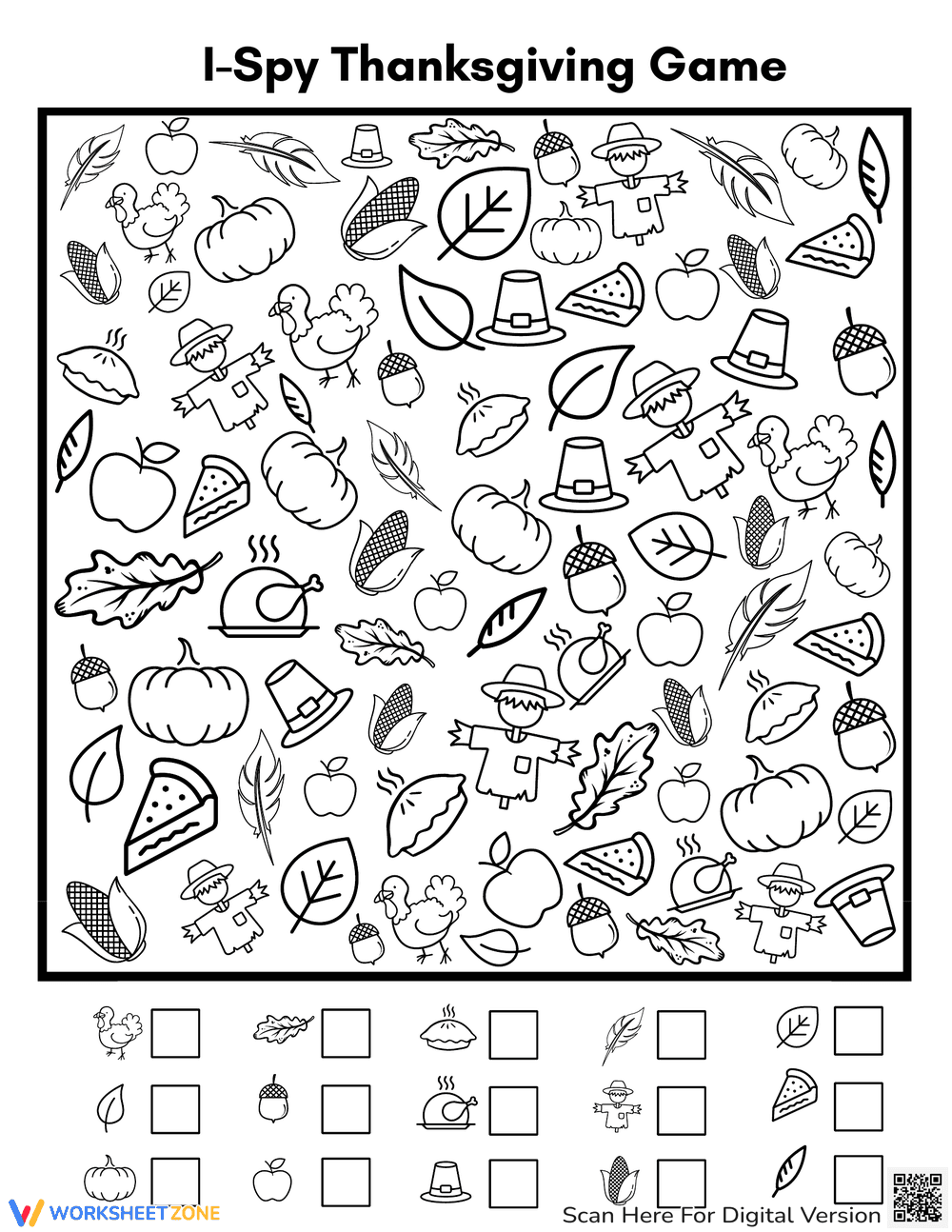 Engaging Thanksgiving I Spy Game for Older Kids - Page 1