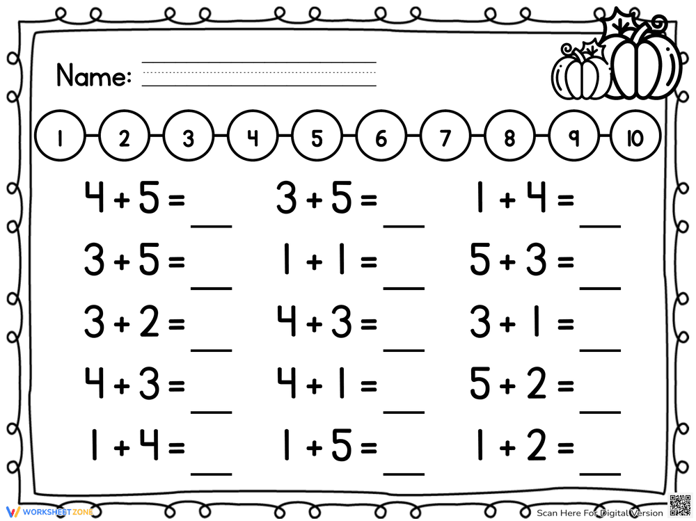 Essential Number Line Addition | Grade 1 Math - Page 1