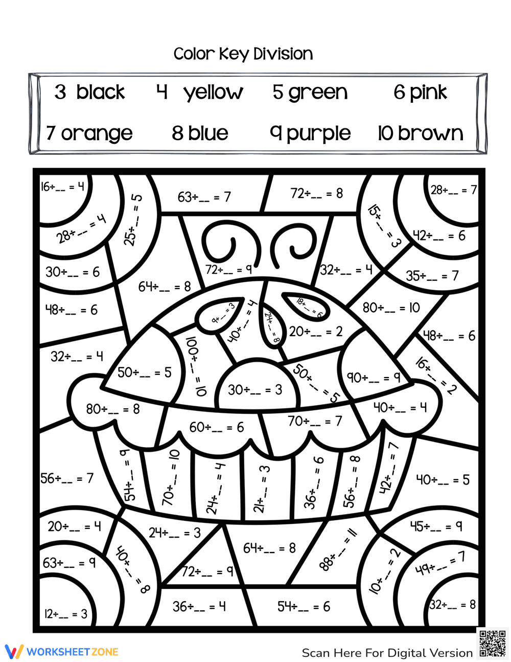 Thanksgiving Color Key Division Fun - Page 1