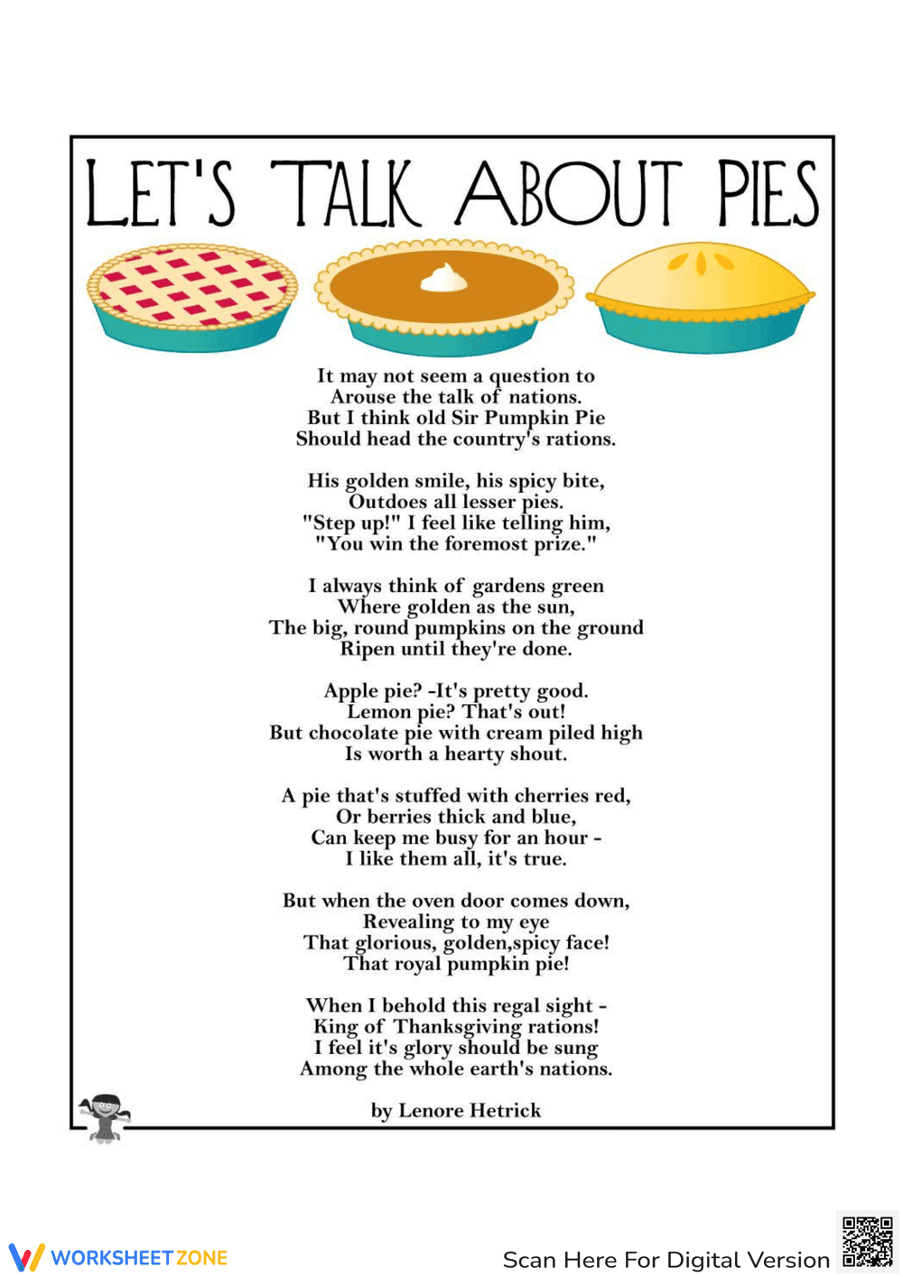 Discuss and Design Thanksgiving Pies Worksheet - Page 1
