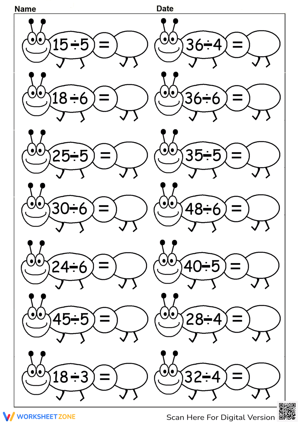 Division Worksheet 2 - Page 1