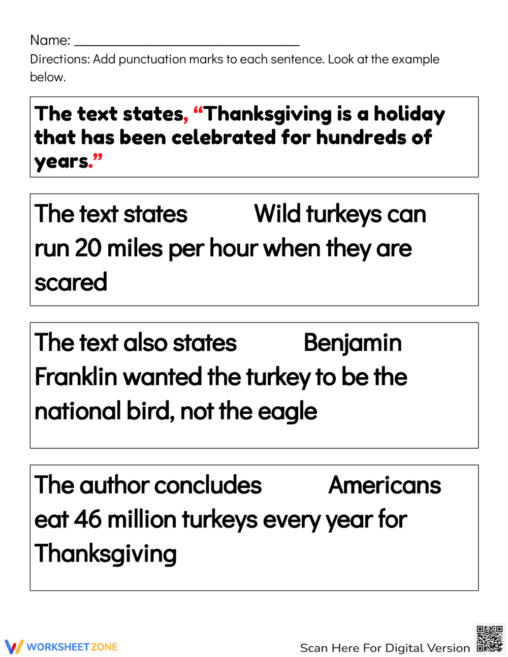 Thanksgiving Quotation Marks Sorting - Page 1