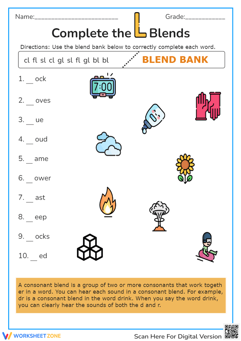 Complete the L Blends - Page 1