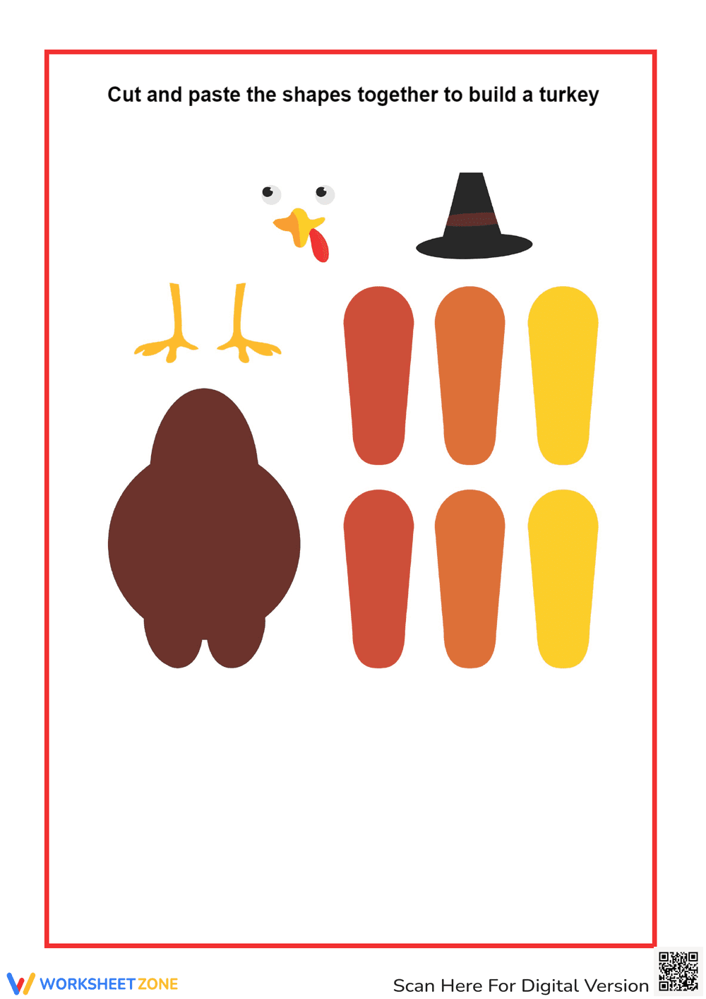 Thanksgiving Turkey Cutouts | Essential Grade K-2 Craft - Page 1