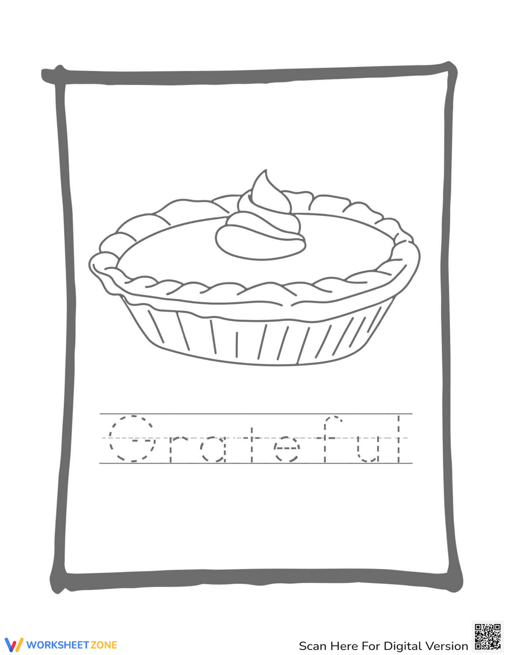 Reflective Thanksgiving Coloring Worksheet - Page 1