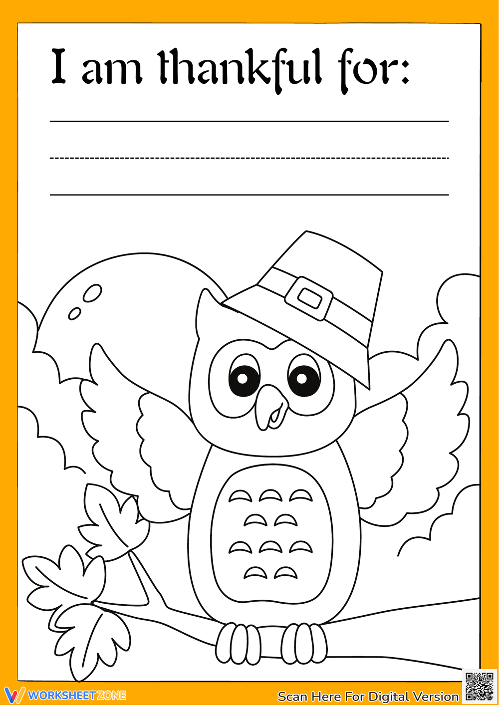 Thanksgiving Coloring and Gratitude Activity - Page 1