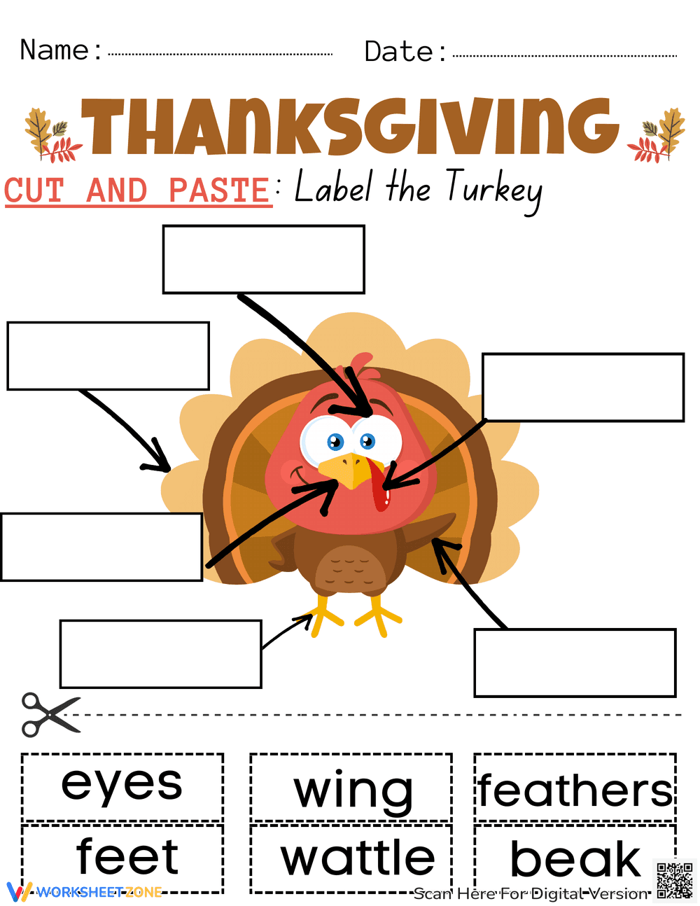 Label the Turkey - Page 1