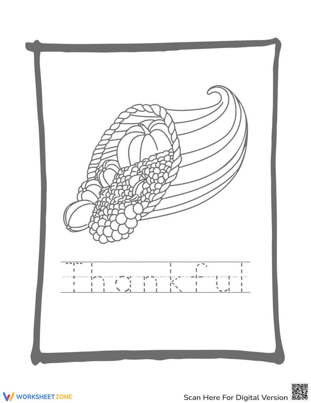 Gratitude-Themed Thanksgiving Coloring - Page 1