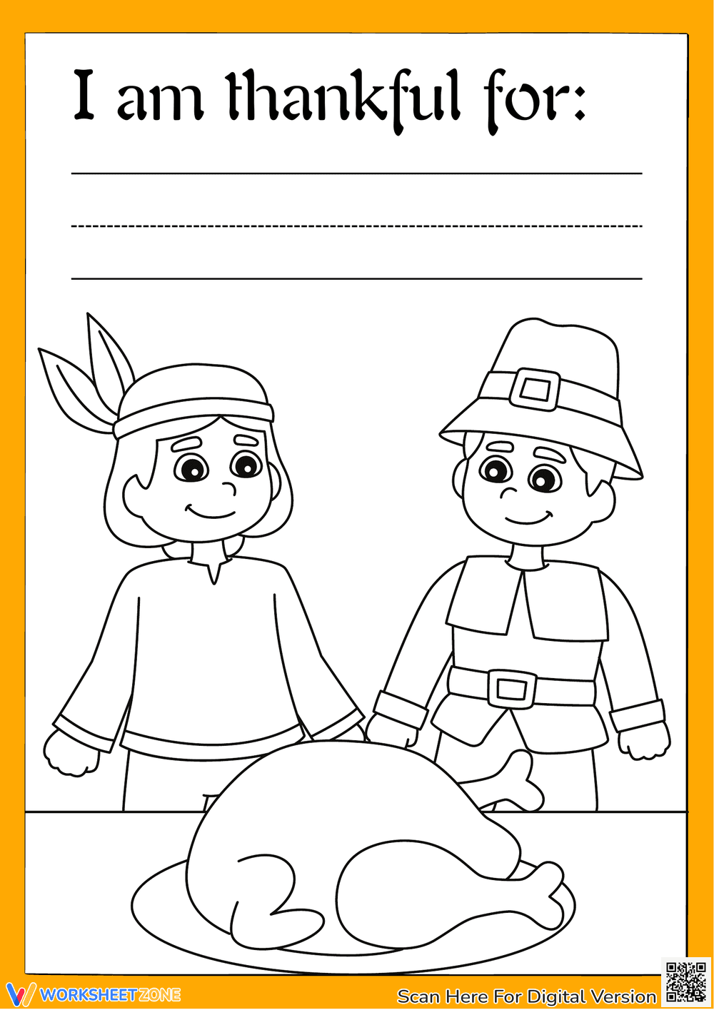 Grateful Kids Thanksgiving Activity Worksheet - Page 1