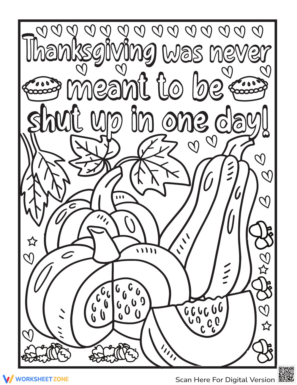 Thanksgiving Coloring Sheet: Express Gratitude - Page 1