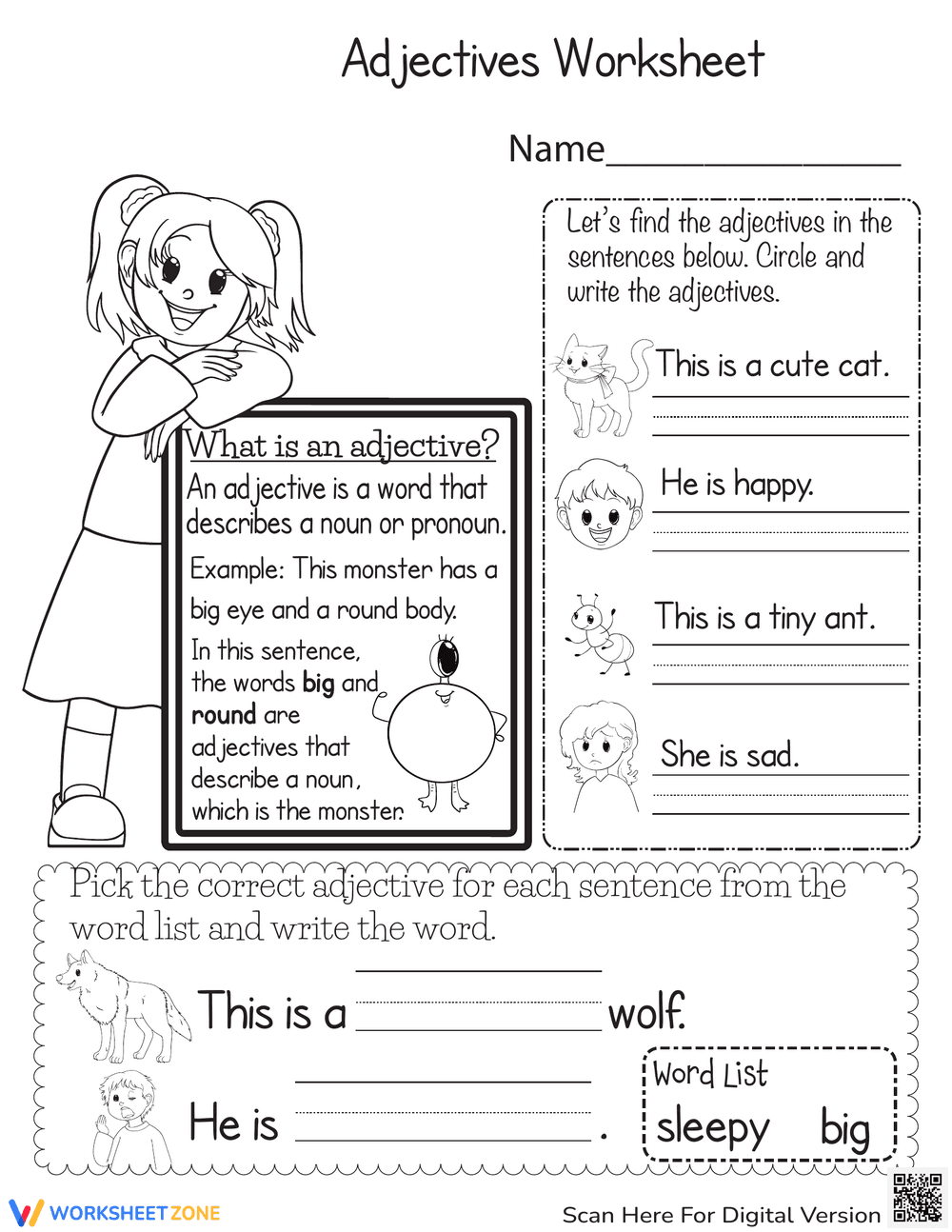 Thanksgiving Adjectives Worksheet: Descriptive Language Activity - Page 1