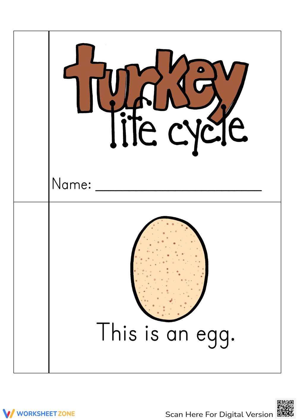 Turkey Life Cycle Printable Book | Grade 3 Science - Page 1