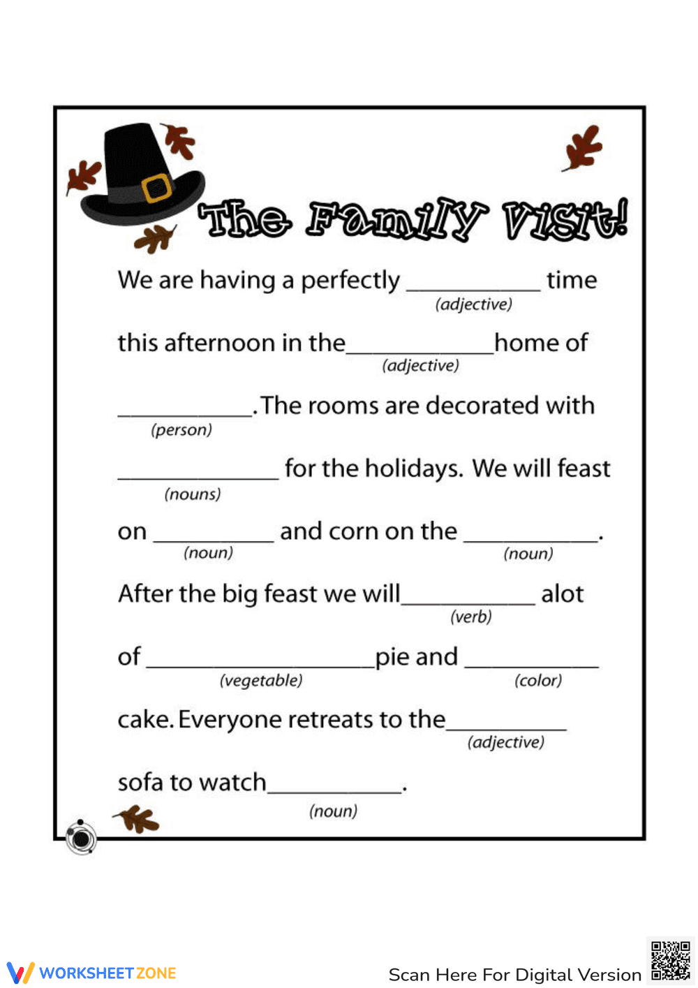 The Family Trip Ad Libs Game - Page 1