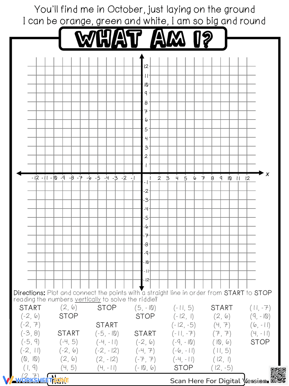 Fall Mystery: Coordinate Plane Picture - Page 1