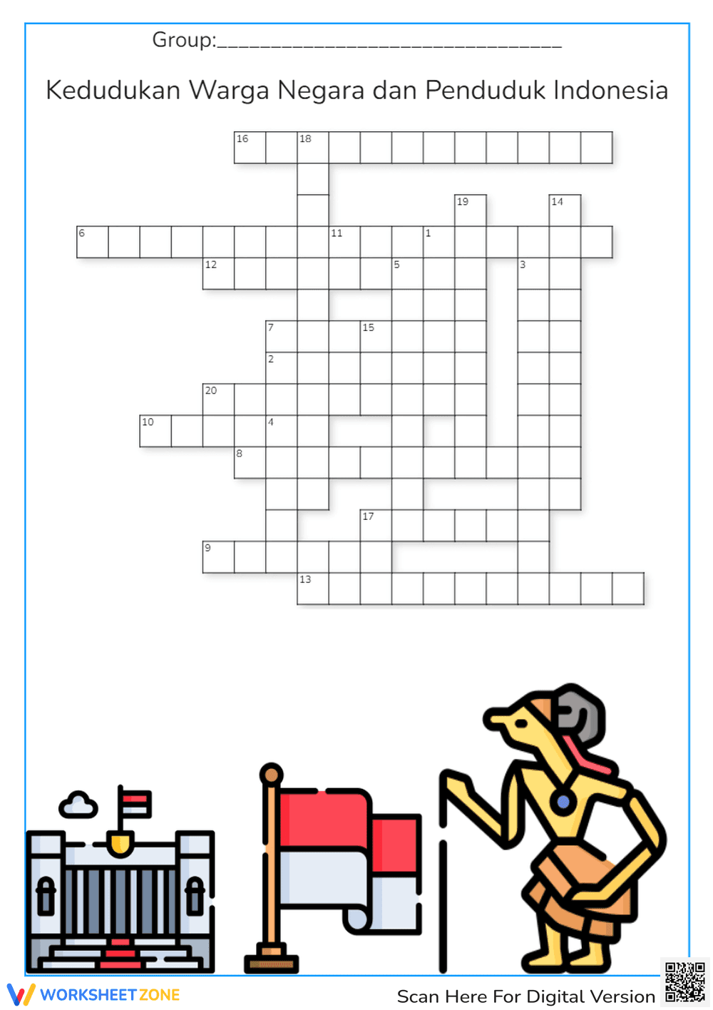 Grade 10 Indonesian Civics Crossword | Essential Printable - Page 1