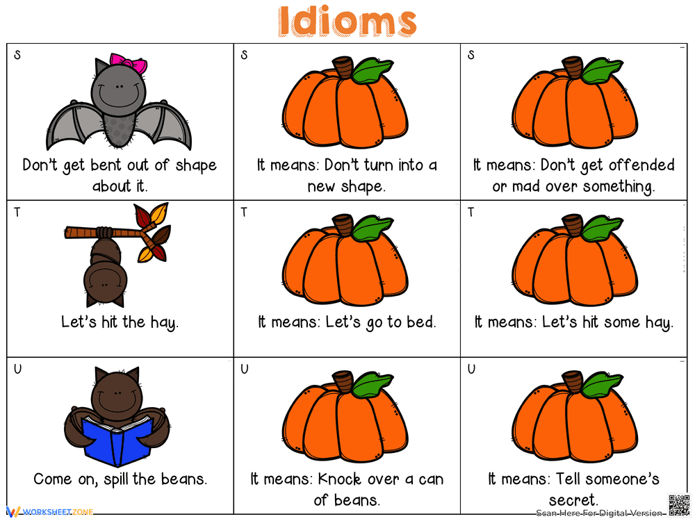 Fall Idioms Practice Worksheet - Page 1