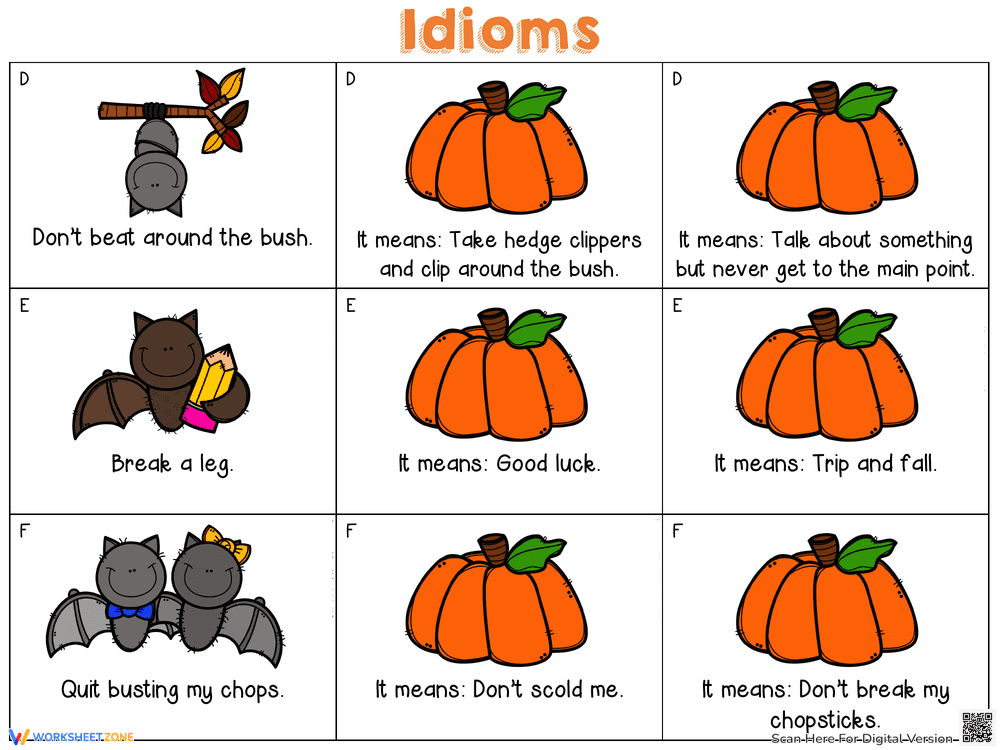Fall Idioms Vocabulary Builder - Page 1
