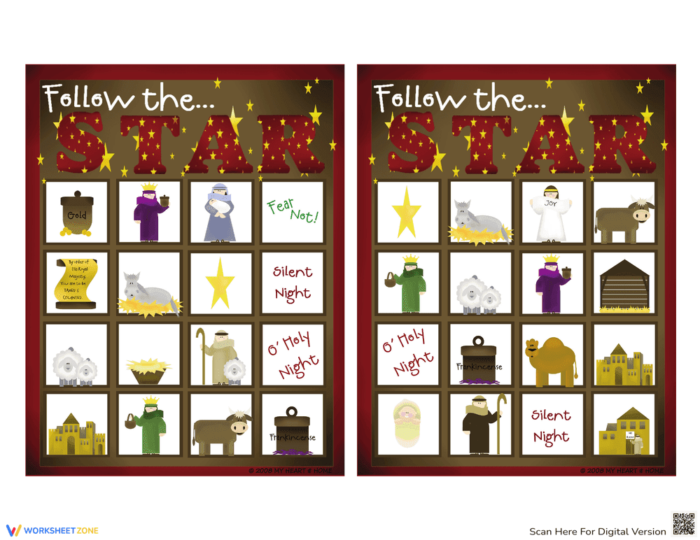 Fun Follow the Star Bingo Game for the Holidays - Page 1
