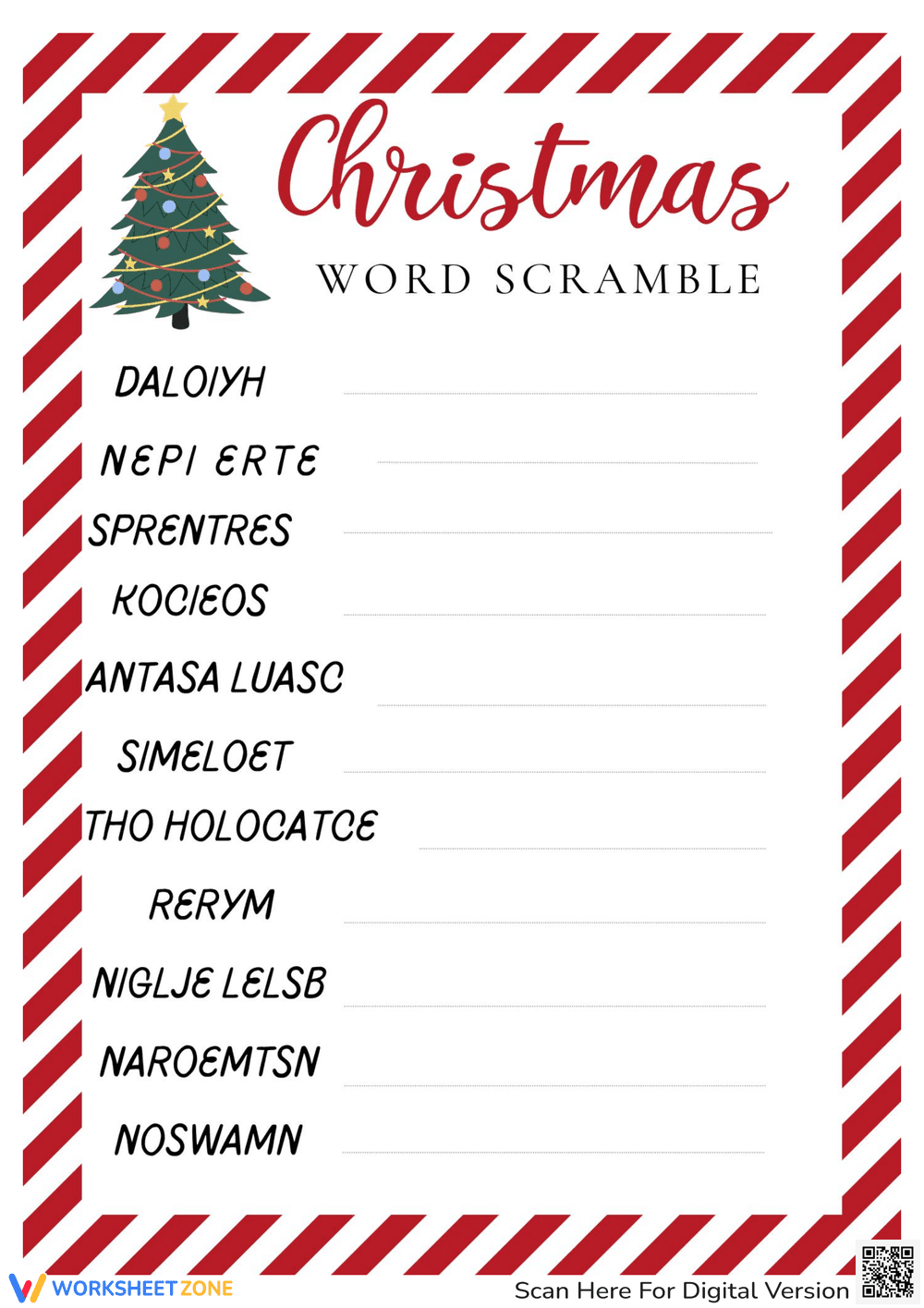 Christmas Word Scramble Activity - Page 1