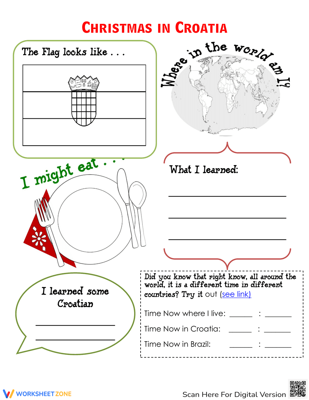 Christmas in Croatia Worksheet - Page 1