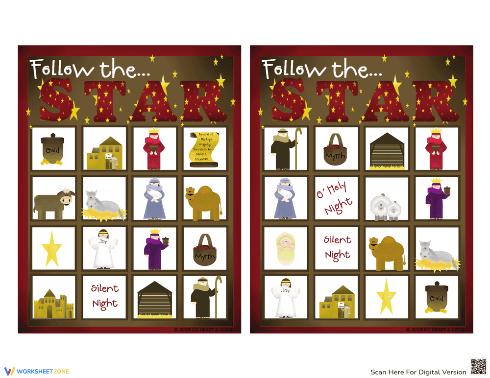 Enjoy Holiday Fun with Follow the Star Bingo Game - Page 1