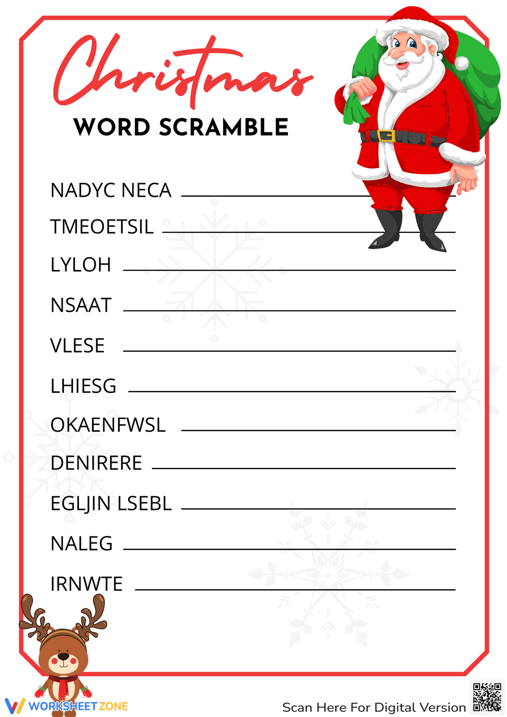 Engaging Christmas Word Scramble Activity - Page 1