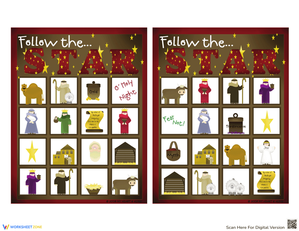 Follow the Star Bingo Game for a Fun Christmas Activity! - Page 1
