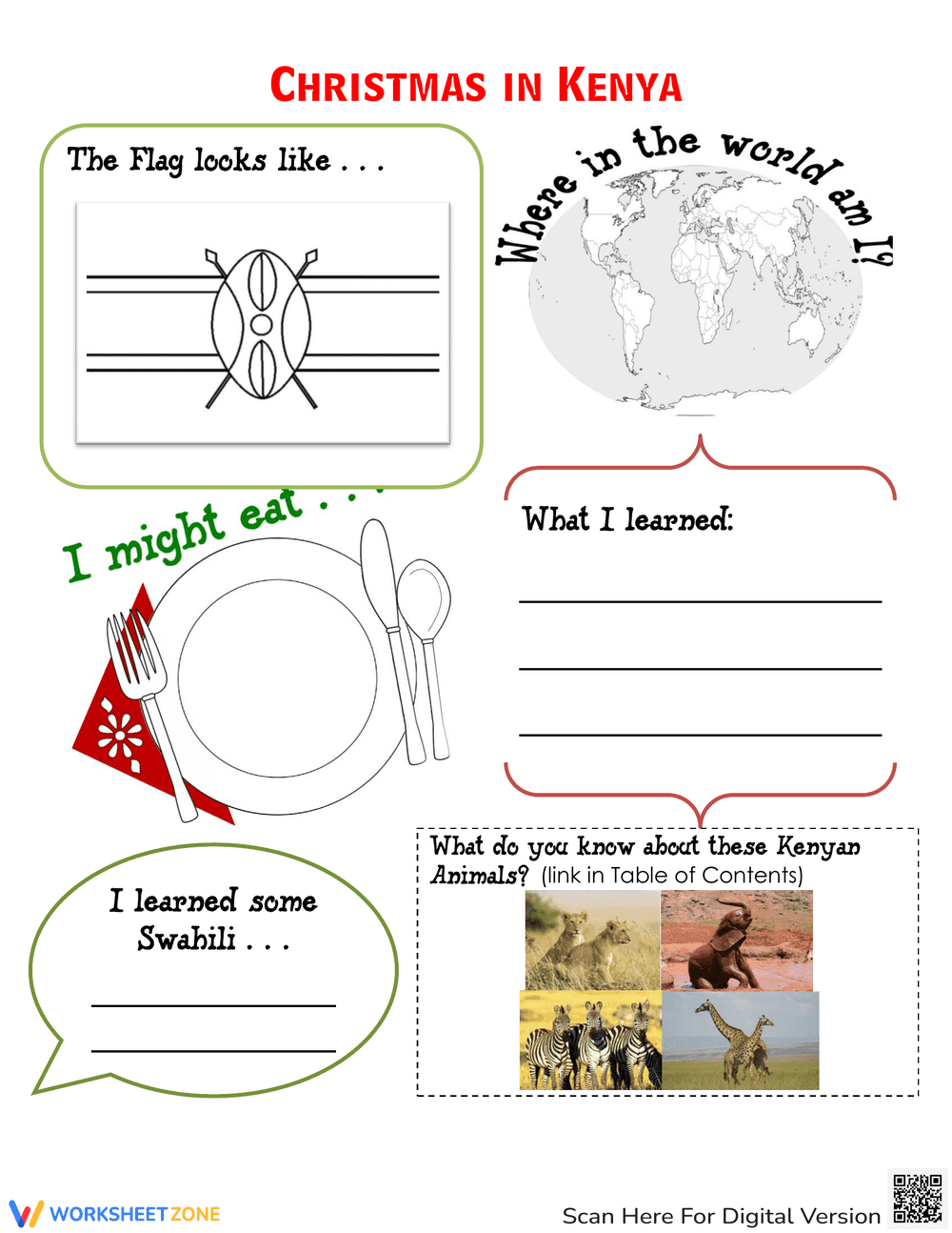Discover Christmas Traditions in Kenya Worksheet - Page 1