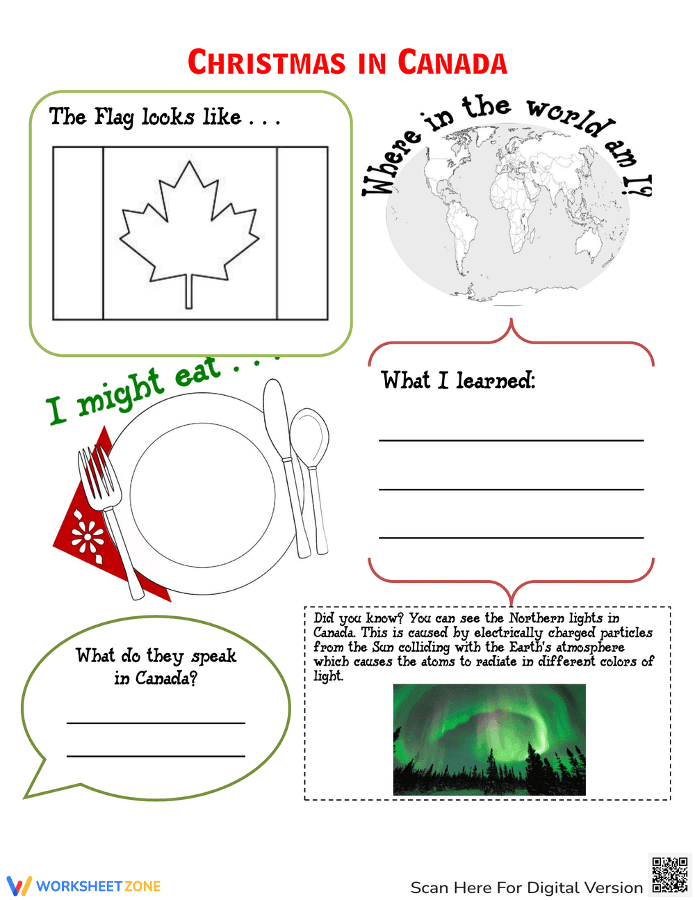 Explore Christmas Traditions in Canada with This Worksheet - Page 1