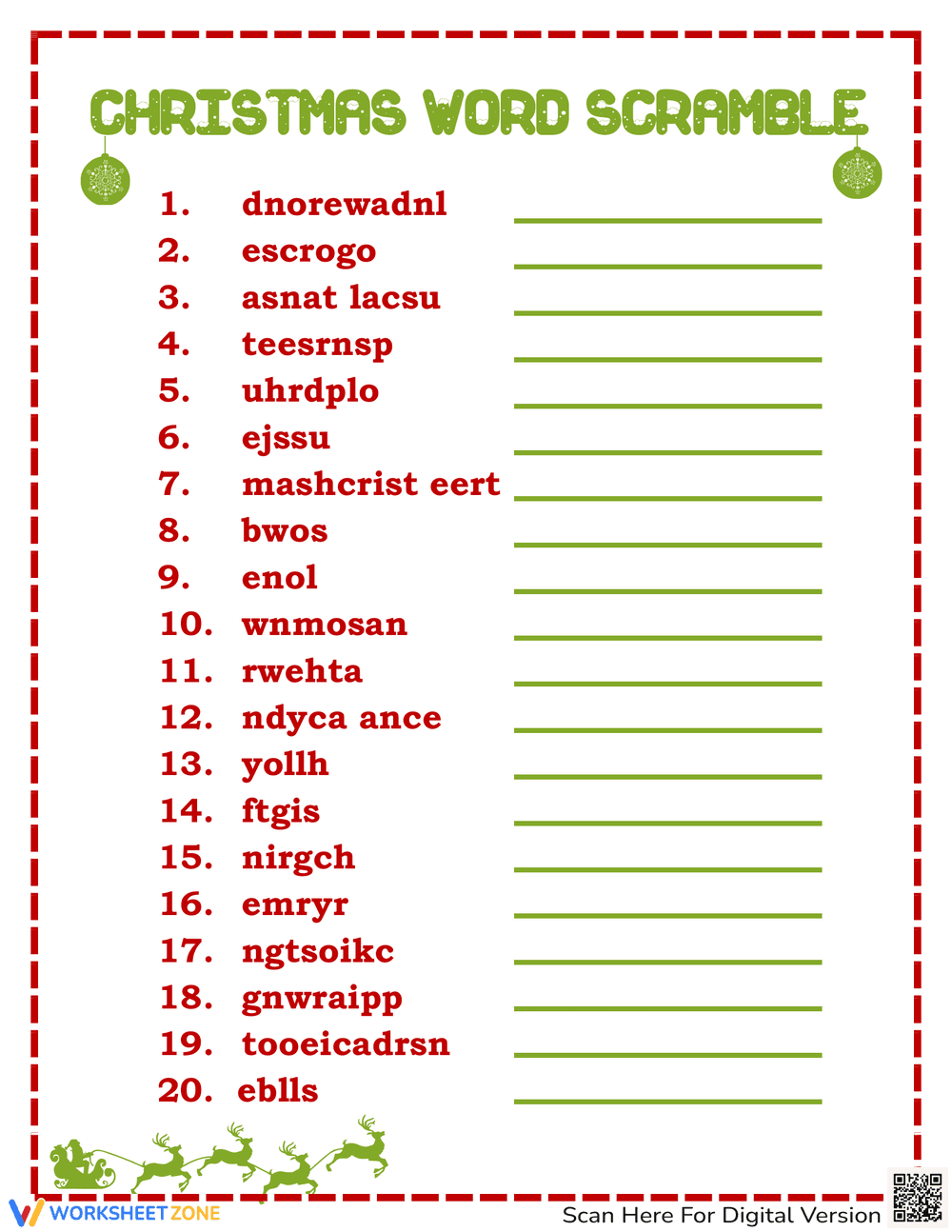 Challenge Your Mind with This Christmas Word Scramble! - Page 1