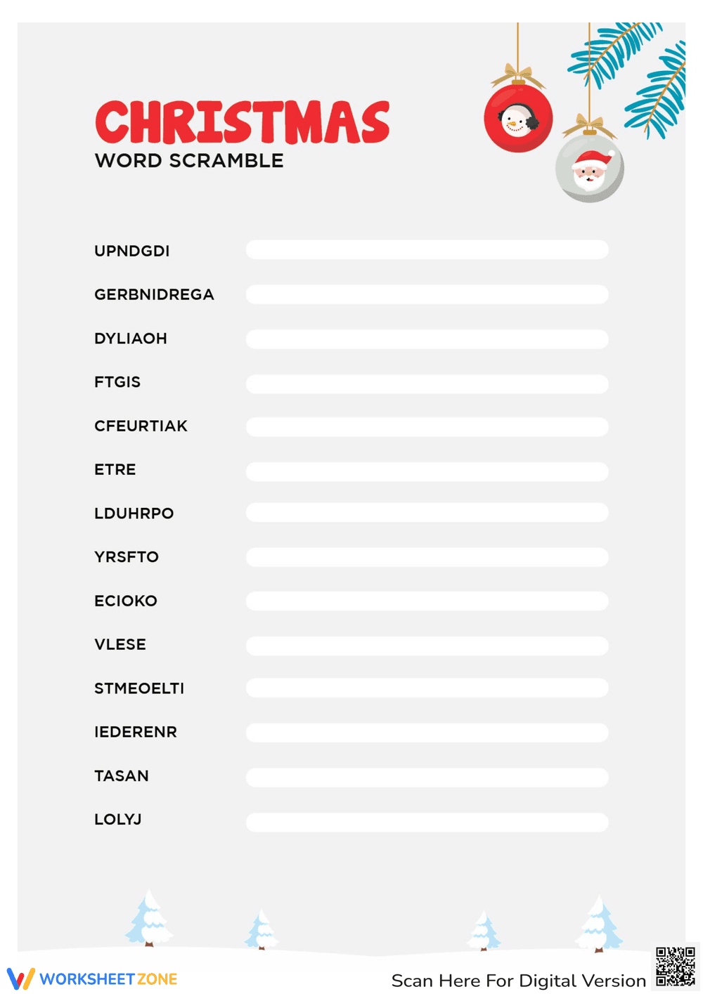 Solve this Christmas Word Scramble - Page 1