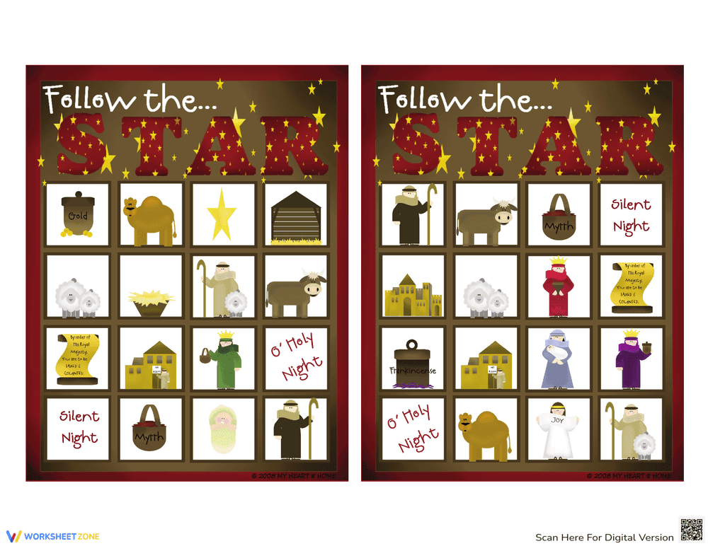 Play 'Follow the Star' Christmas Bingo - Page 1