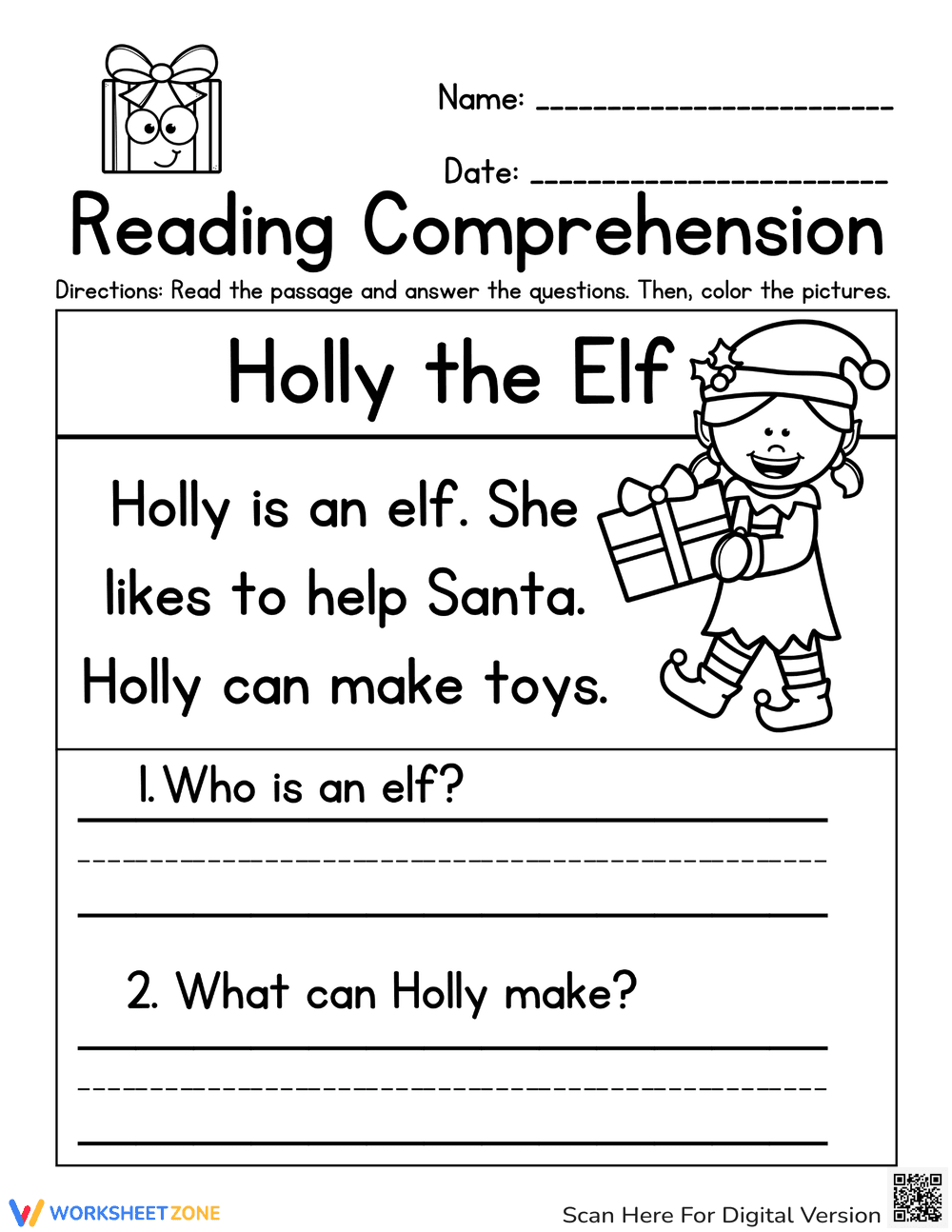 Engaging Christmas Reading Comprehension Worksheet - Page 1