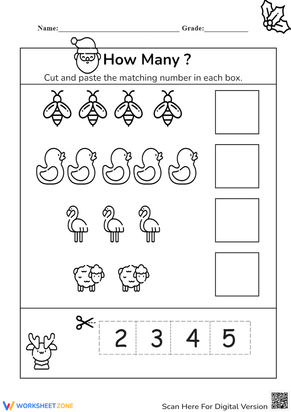Count The Object 1-10 Then Cut & Paste - Page 1