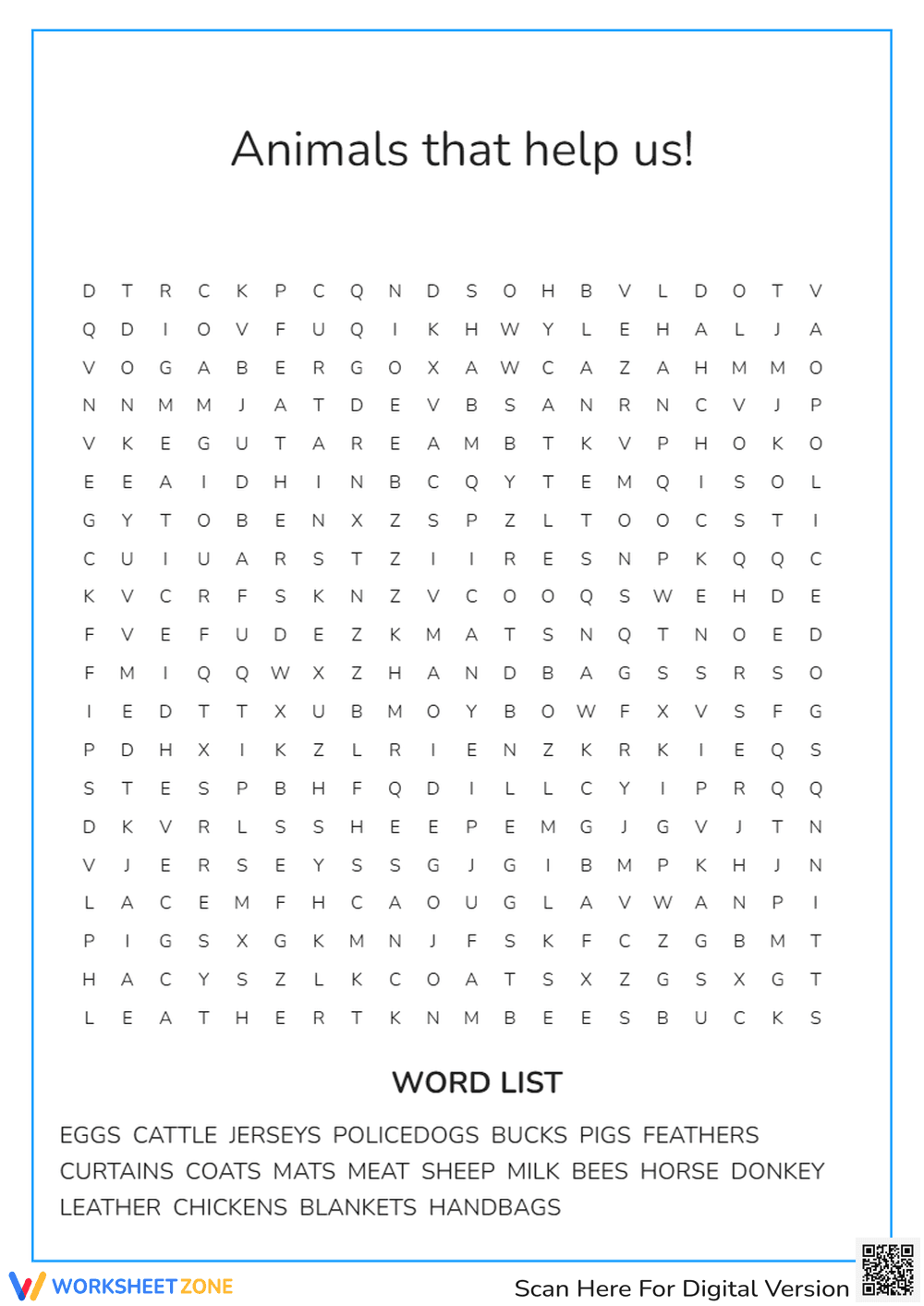 Animals That Help Us Worksheet | Grade 3 Printable - Page 1