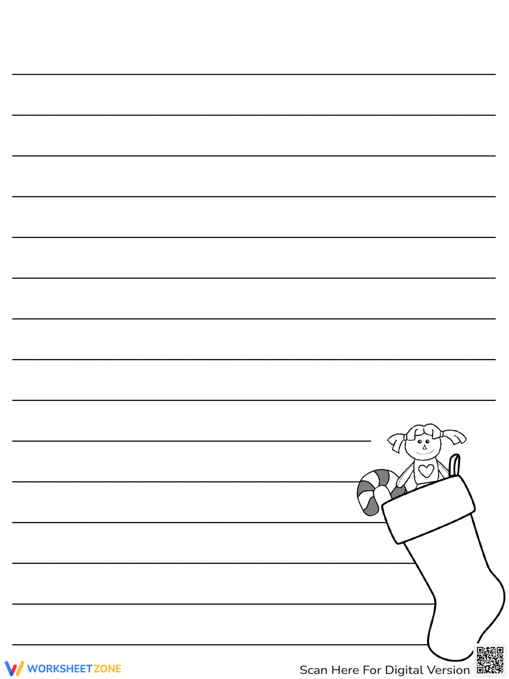 Christmas Writing Lined Paper | Essential Grade 3-6 - Page 1