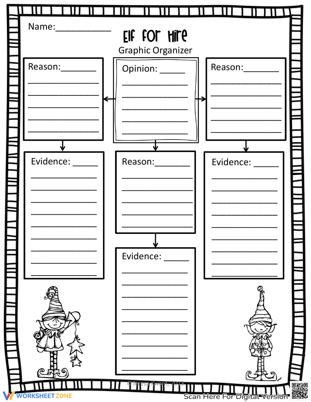 Elf for Hire Writing Worksheet | Grade 3-6 Essential - Page 1