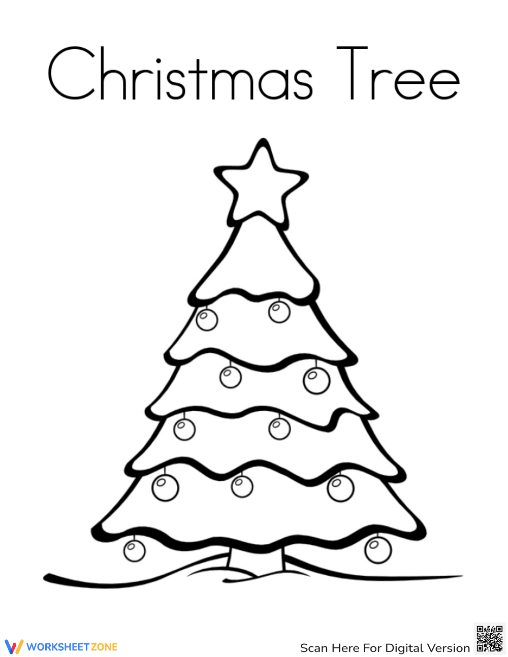 Christmas Tree Coloring Page | Essential K-2 Printable - Page 1